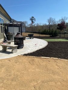 Paver patio natural stone edging