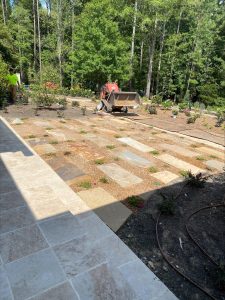 Natural stone pathway flagstone pathway planting 2
