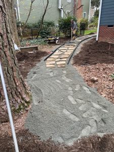 natural stone pathway flagstone pathway metal edging