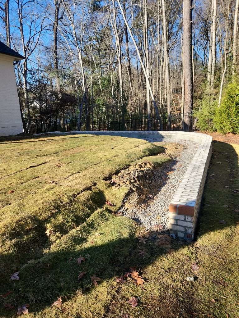 masonry brick retaining wall