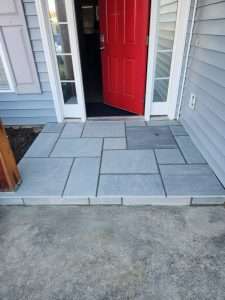 patterned bluestone landing