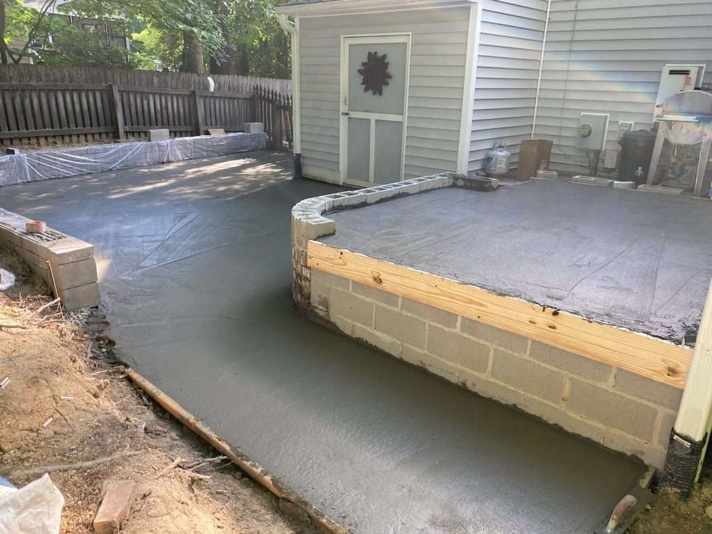 concrete raised patio