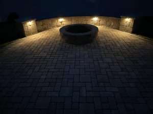 fire pit landscape lighting seat wall