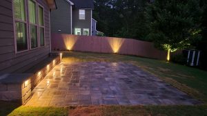 Paver Patio Seat Wall Lighting Holly Springs 2